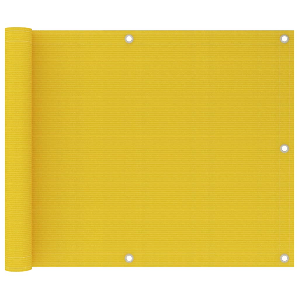 Paravan pentru balcon, vidaXL, Polietilena HDPE, 160 g/m², 75 x 600 cm, Galben