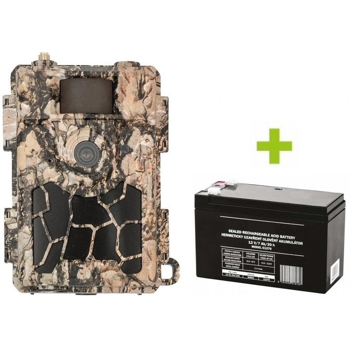 Set camera foto Spider 4G+Acumulator extern, OXE, 1920x1080p, 12/16/24 MP, 25m, Maro