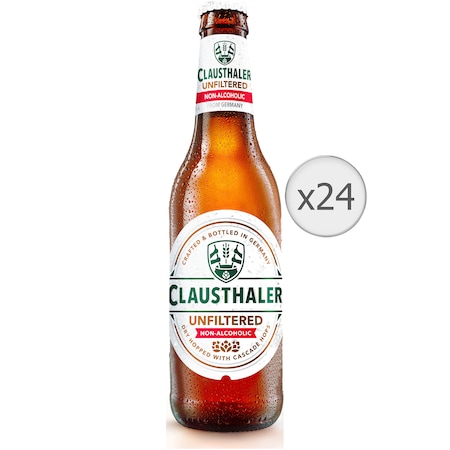 Bere Blonda Clausthaler Unfiltered, 0%, Sticla, 24 x 0.33l
