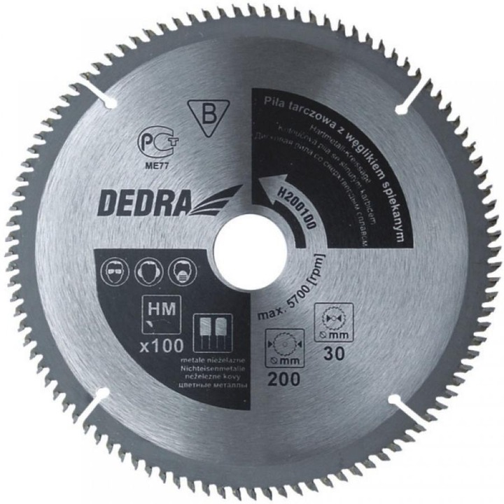 Dedra körfűrészlap 250x30 mm Z100 keményfémlapkás színesfémhez