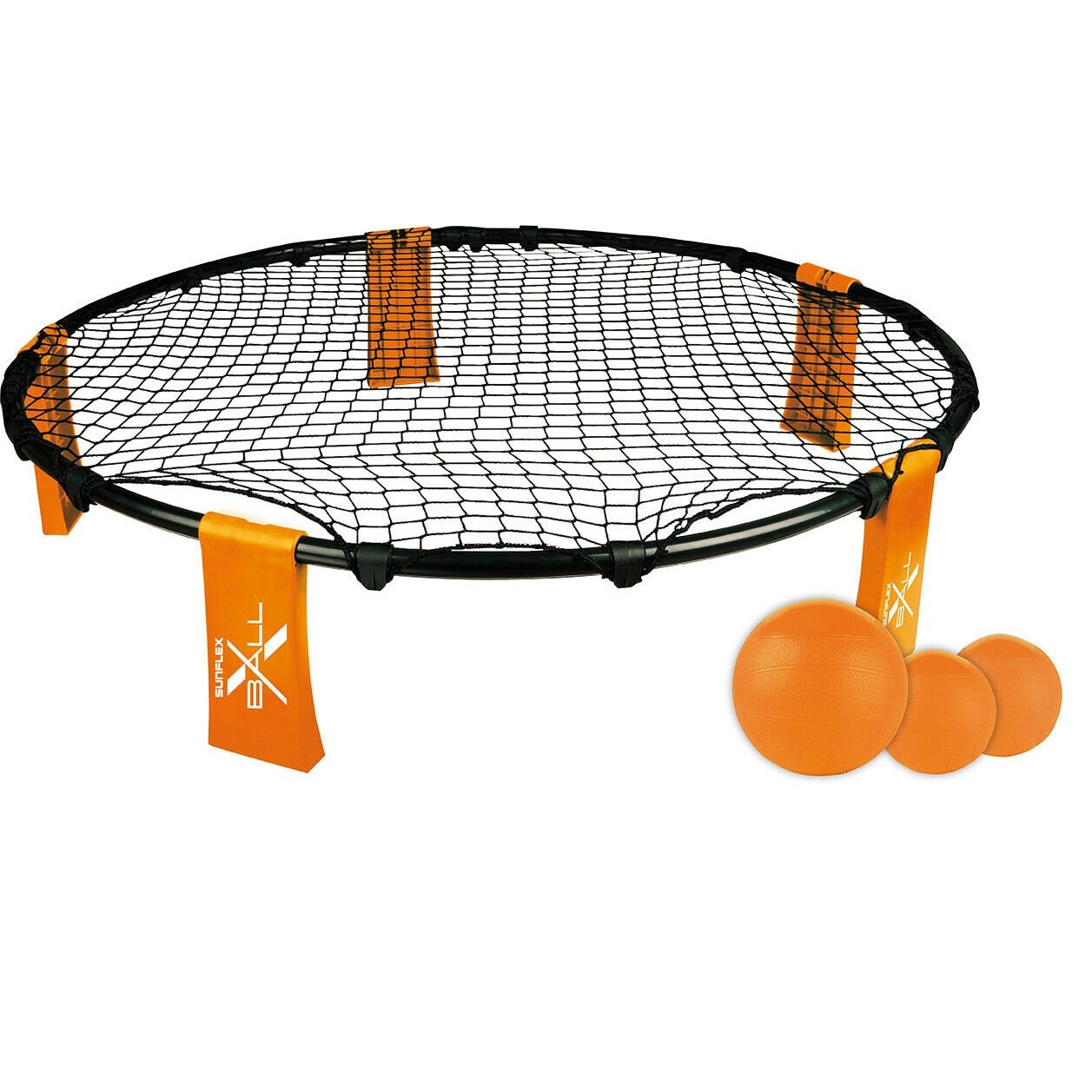 Set de joaca Sunflex X-Ball, 3 mingi incluse, negru, portocaliu