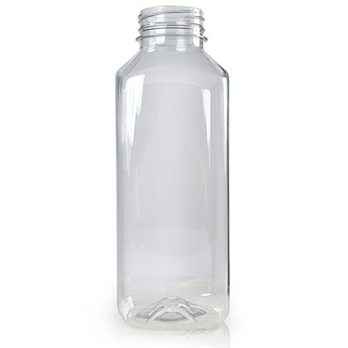 Set flacoane 500ml, dreptunghiulare, pet transparent, capac cu sigiuliu F38mm, 126 buc