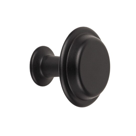 Buton pentru mobila Land, finisaj negru mat, D40 mm