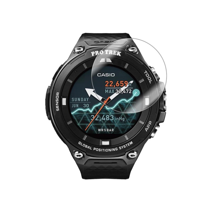 Комплект от 2 протектора за екрана за смарт часовник Casio Pro Trek WSD-F20X, саморегенериращ се Invisible Skinz UHD, ултра-прозрачен силикон с пълно покритие, залепващ и гъвкав