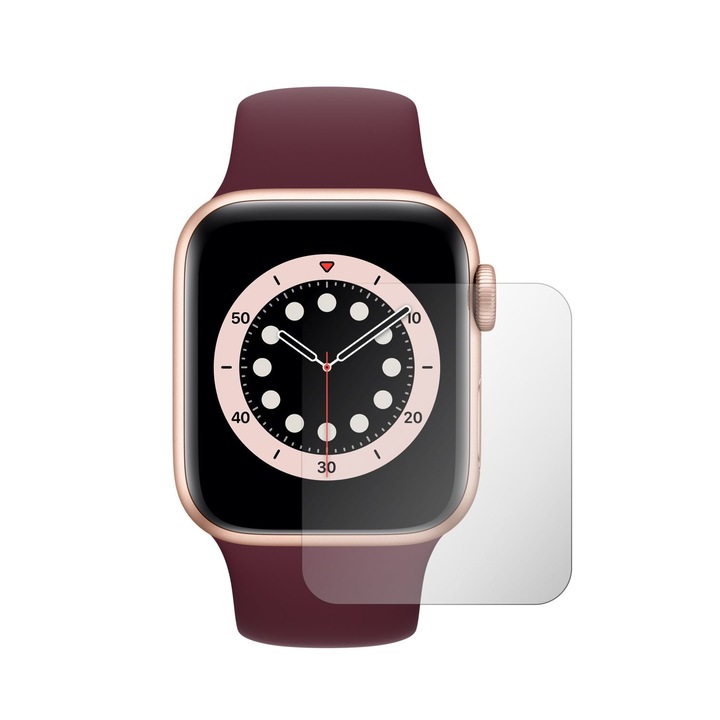 iSkinz képernyővédő fólia készlet, 4 db, Apple Watch Series 6, 40 mm-es okosórához, Invisible Skinz HD, ultra-tiszta szilikon teljes lefedéssel, tapadó és rugalmas