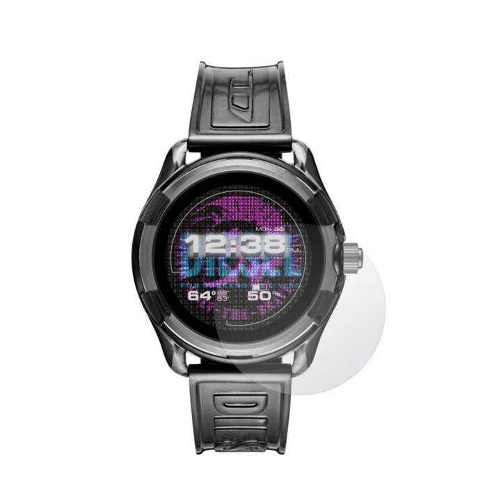 Set 4X Folie Protectie Ecran pentru Smartwatch Diesel On Fadelite, Invisible Skinz HD, Siliconica Ultra-Clear cu Acoperire Totala, Adeziva si Flexibila