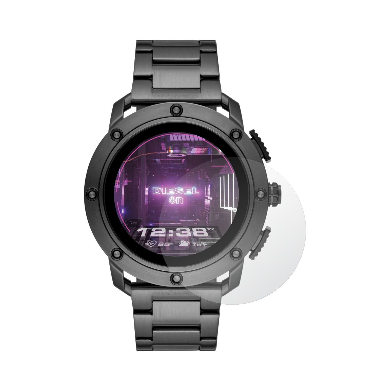 Set 2X Folie Protectie Ecran pentru Smartwatch Diesel On Axial, Invisible Skinz UHD AutoRegeneranta, Siliconica Ultra-Clear cu Acoperire Totala, Adeziva si Flexibila