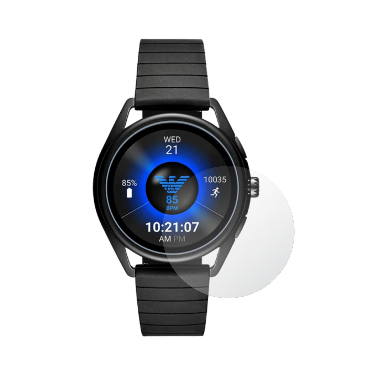 Set 2X Folie Protectie Ecran pentru Smartwatch Emporio Armani Smartwatch 3, Invisible Skinz UHD AutoRegeneranta, Siliconica Ultra-Clear cu Acoperire Totala, Adeziva si Flexibila