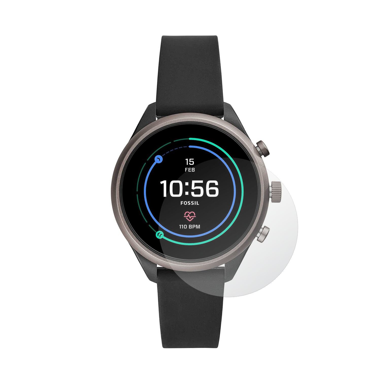 Set 4X Folie Protectie Ecran pentru Smartwatch Fossil Sport 41mm, Invisible Skinz HD, Siliconica Ultra-Clear cu Acoperire Totala, Adeziva si Flexibila