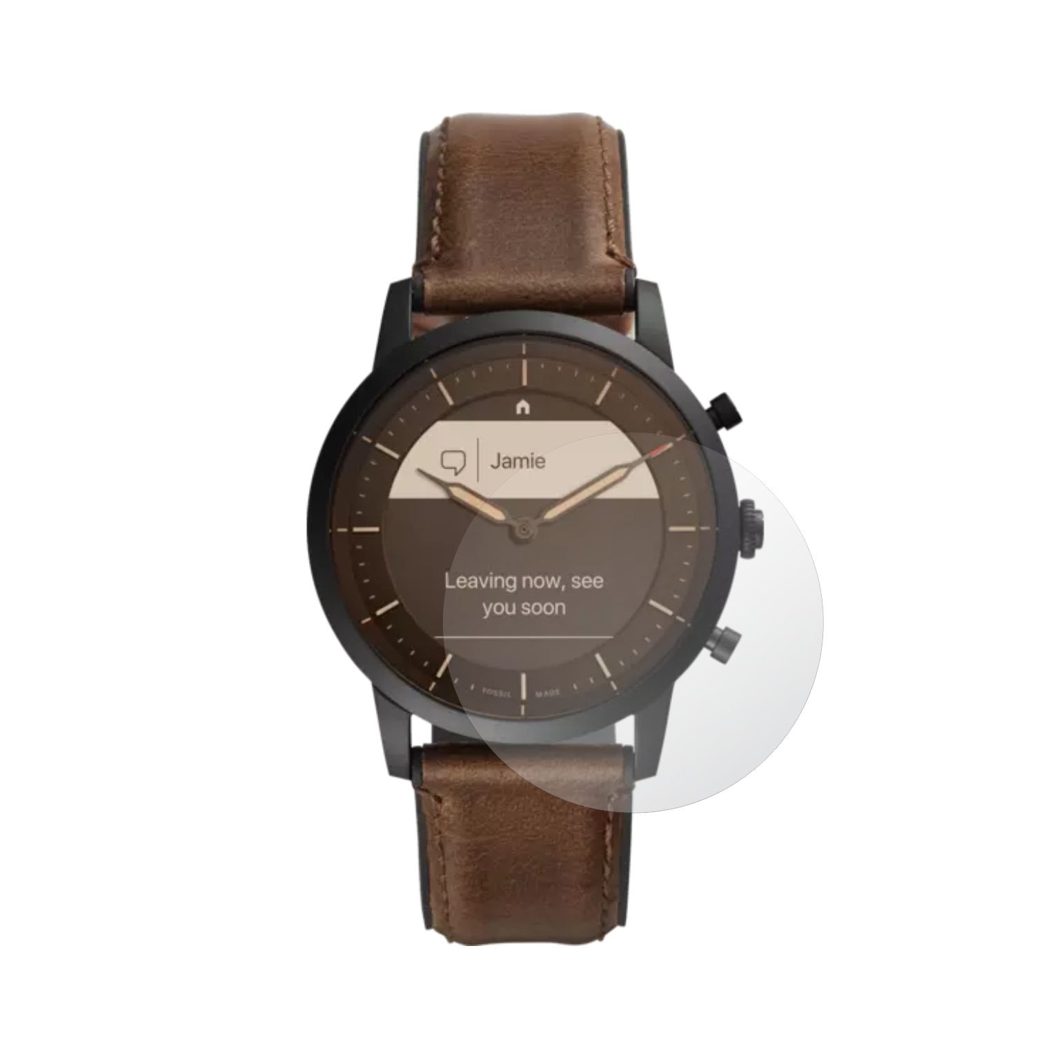 Set 4X Folie Protectie Ecran pentru Smartwatch Fossil Hybrid Smartwatch HR Collider, Invisible Skinz Matte, Siliconica Mata Anti-Amprenta, Anti-Reflex, Adeziva si Flexibila