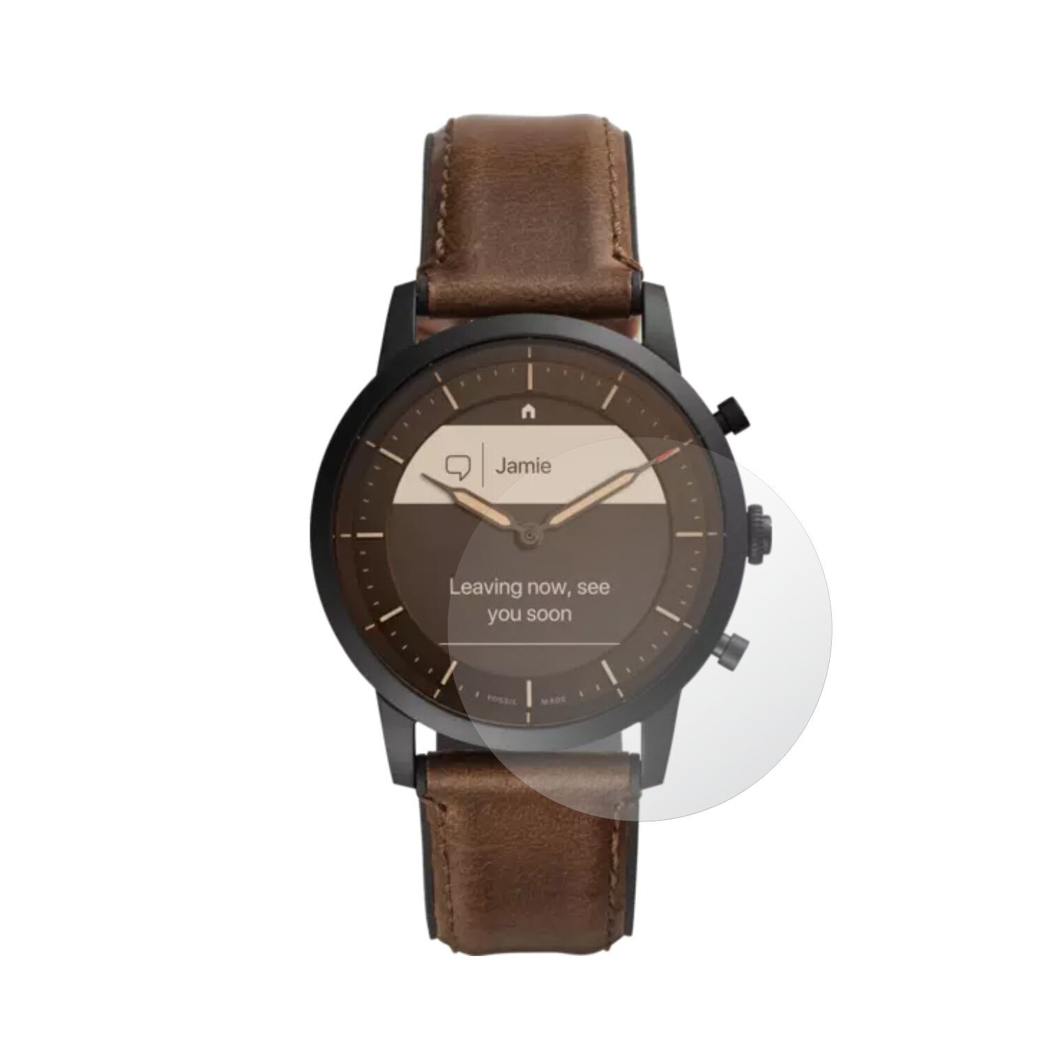 Set 2X Folie Protectie Ecran pentru Smartwatch Fossil Hybrid Smartwatch HR Collider, Invisible Skinz UHD AutoRegeneranta, Siliconica Ultra-Clear cu Acoperire Totala, Adeziva si Flexibila