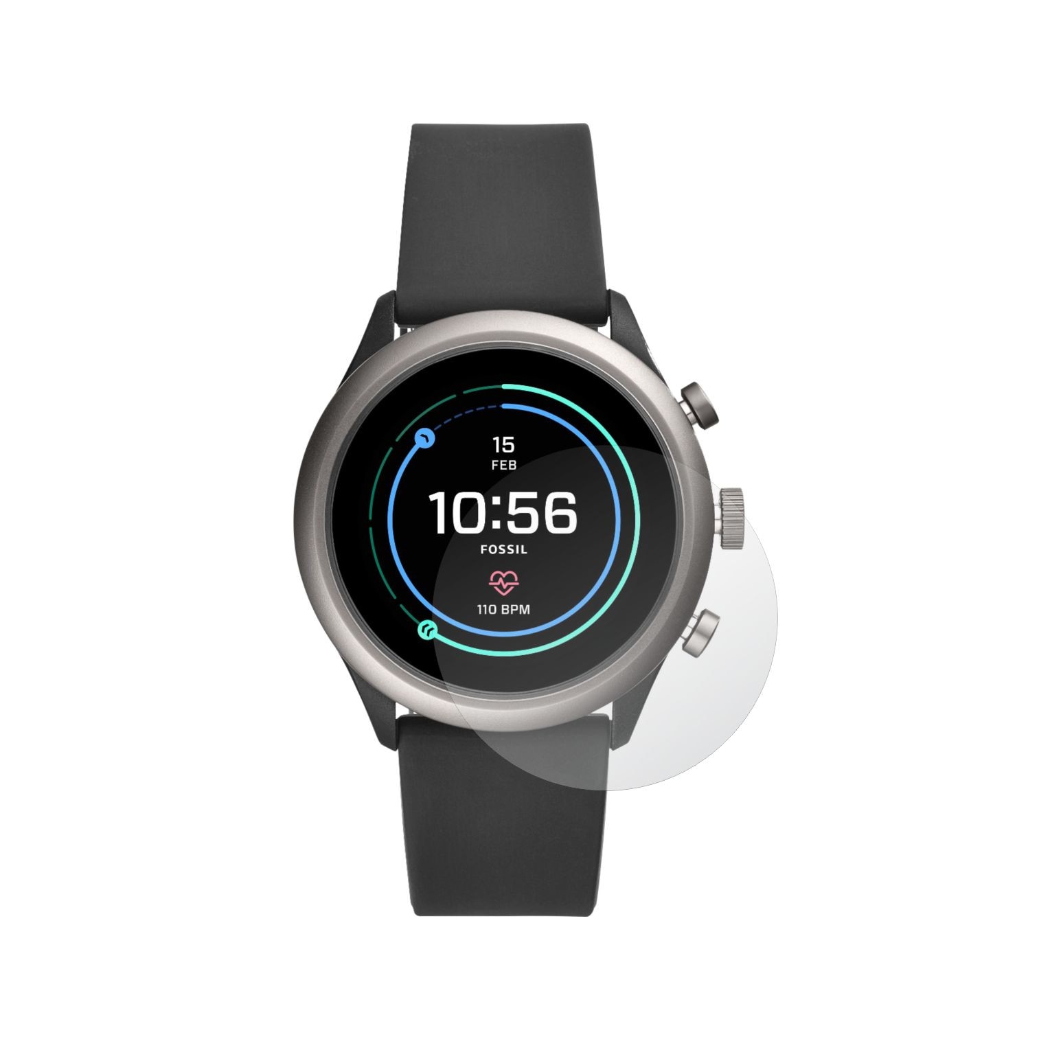 Set 4X Folie Protectie Ecran pentru Smartwatch Fossil Sport 43mm, Invisible Skinz HD, Siliconica Ultra-Clear cu Acoperire Totala, Adeziva si Flexibila