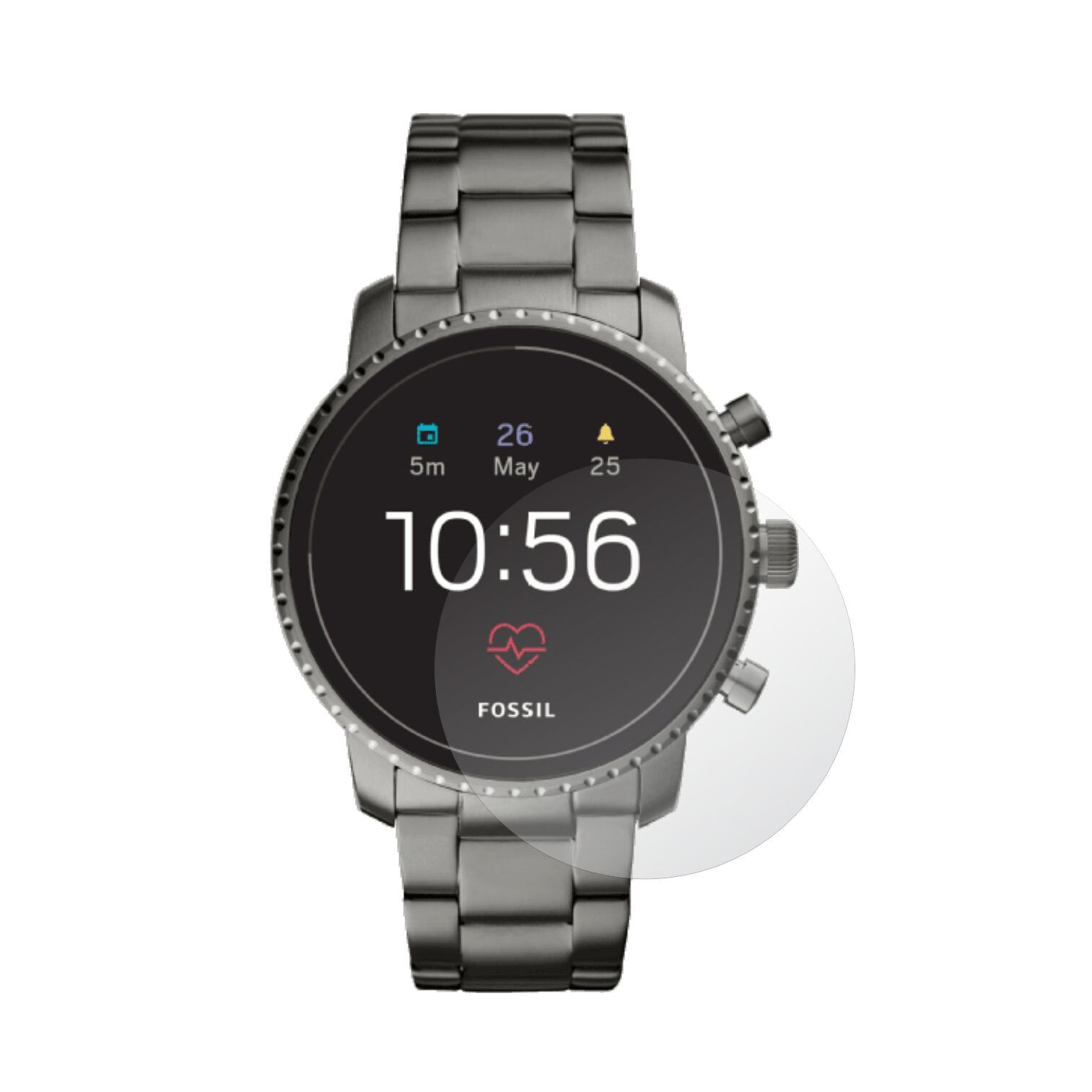 Set 2X Folie Protectie Ecran pentru Smartwatch Fossil Gen 4 Explorist HR, Invisible Skinz UHD AutoRegeneranta, Siliconica Ultra-Clear cu Acoperire Totala, Adeziva si Flexibila