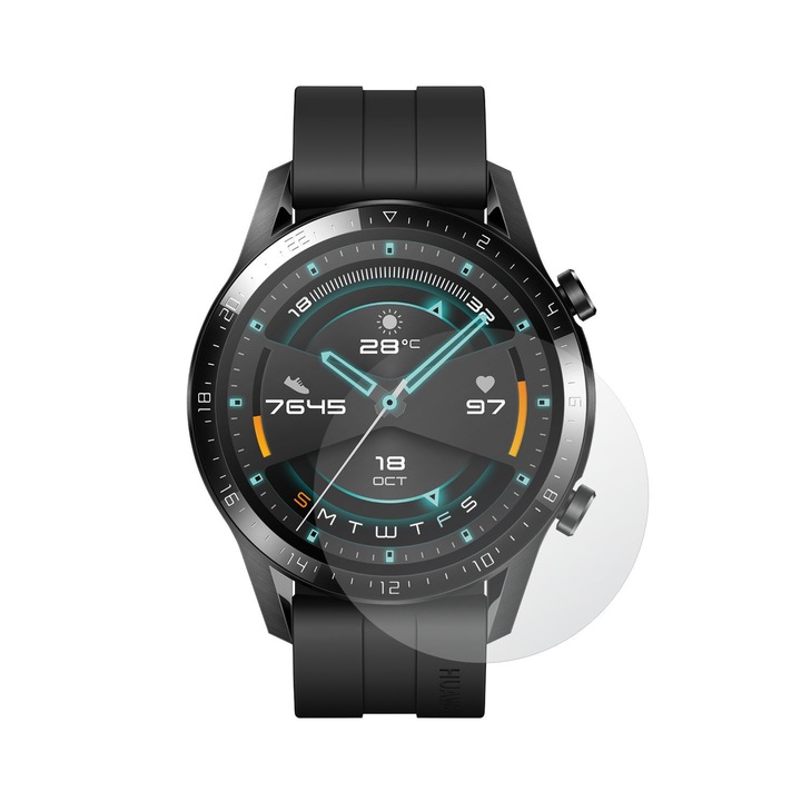 Set 4X Folie Protectie Ecran pentru Smartwatch Huawei Watch GT 2 - 46mm, Invisible Skinz HD, Siliconica Ultra-Clear cu Acoperire Totala, Adeziva si Flexibila