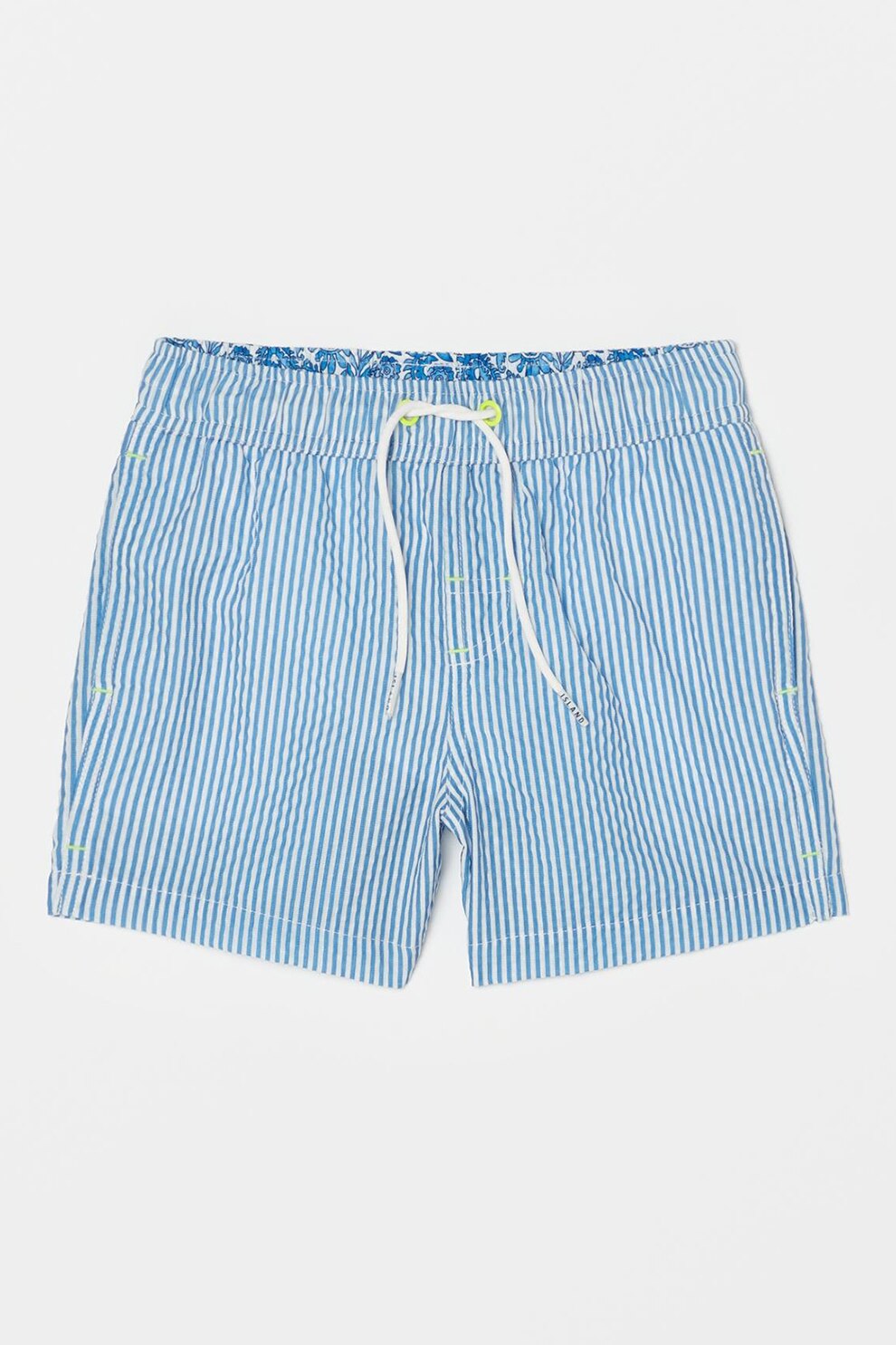OVS, Pantaloni scurti de baie cu snur de ajustare, Bleu/Alb
