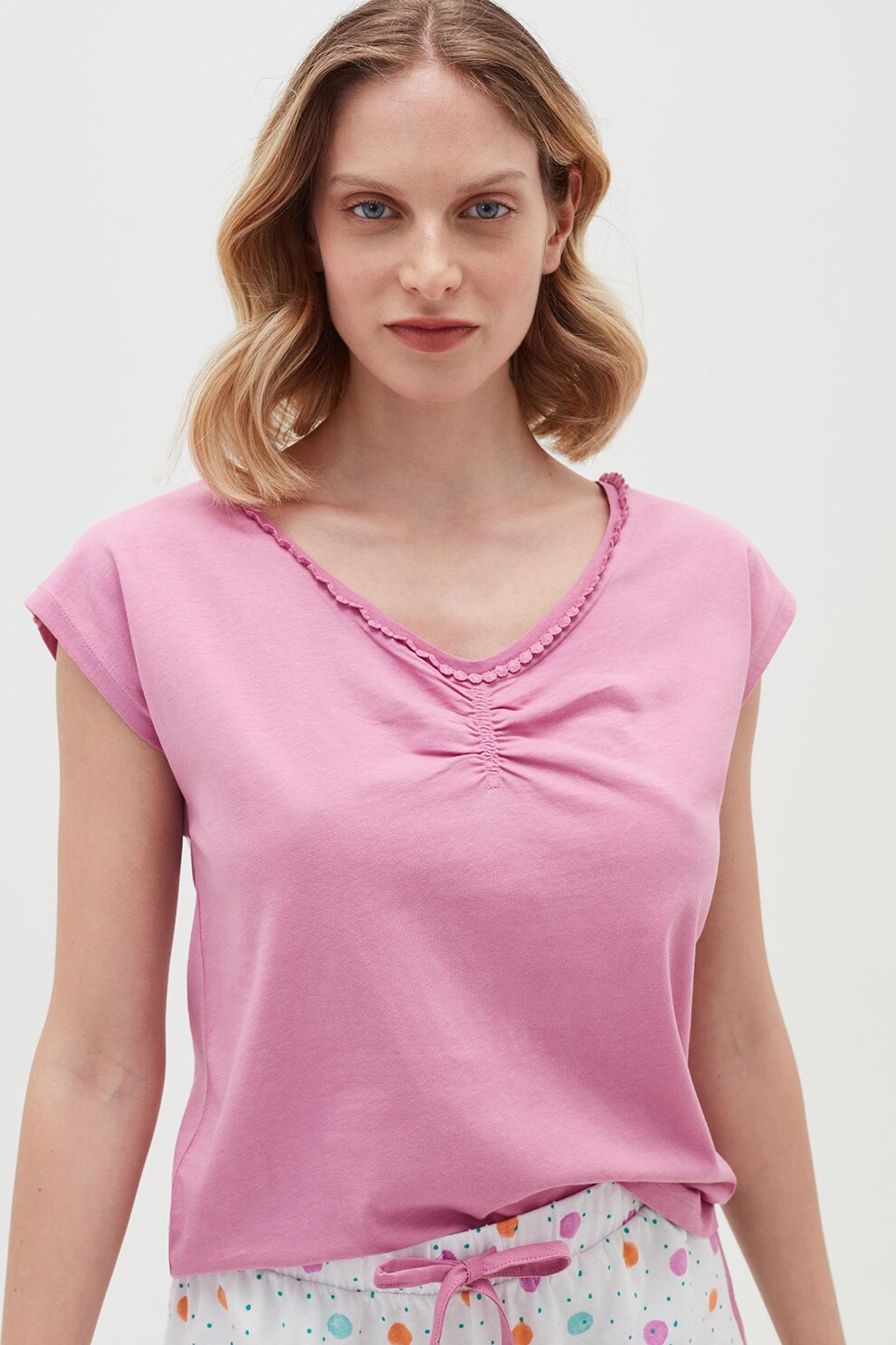 OVS, Pijama cu pantaloni cu imprimeu, Lila