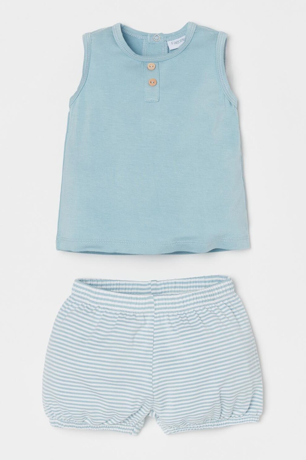 OVS, Set de top si pantaloni scurti din jerseu cu talie elastica, Albastru deschis