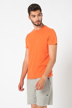 OVS, Tricou din jerseu cu decolteu la baza gatului, Oranj melange OVS, Tricou din jerseu cu decolteu la baza gatului, Oranj melange