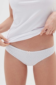 OVS, Chiloti brazilieni cu imprimeu cu buline, Alb OVS, Chiloti brazilieni cu imprimeu cu buline, Alb