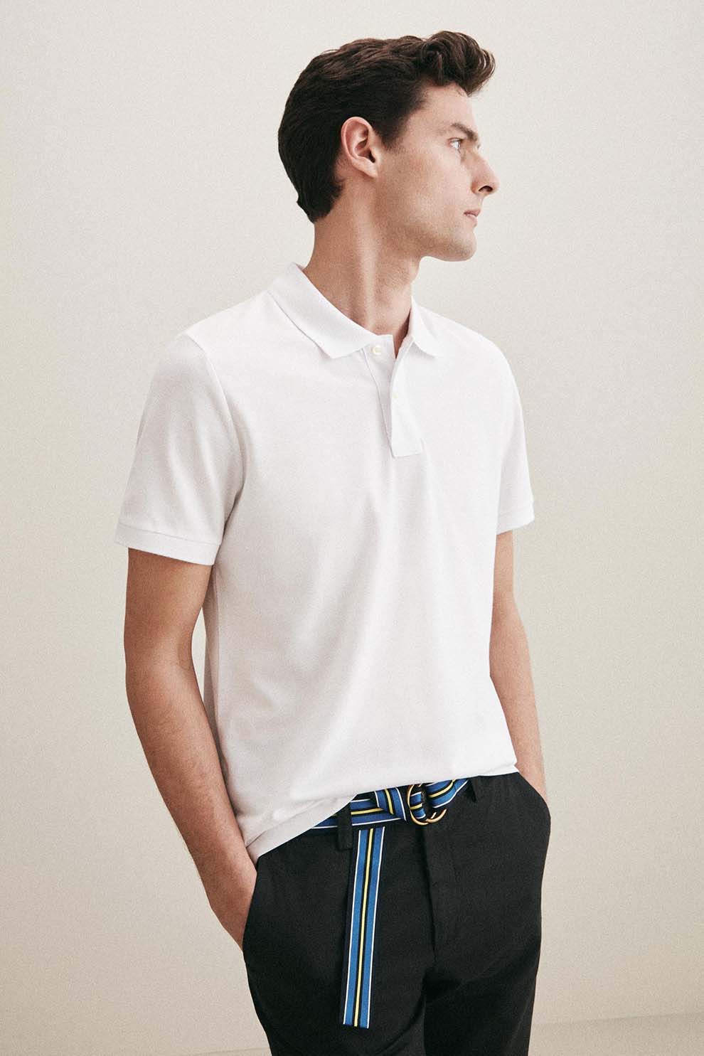 OVS, Tricou polo de bumbac, Alb