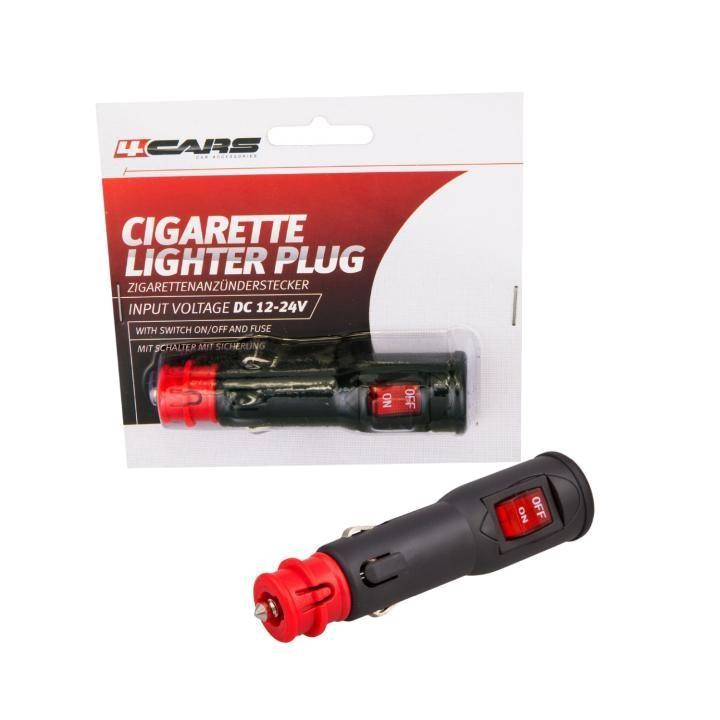 4CARS 91998 szivargyújtó lengődugó, kapcsolós, 12-24V