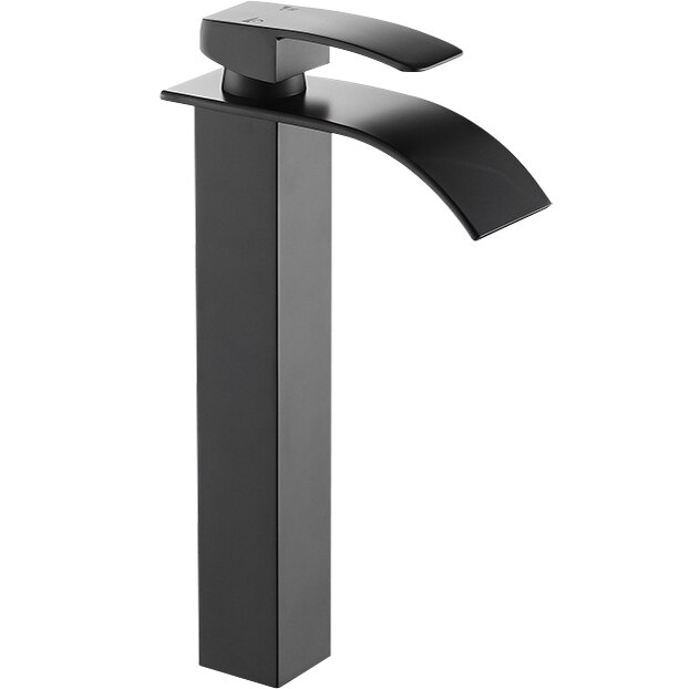 Baterie tip cascada inalta pentru lavoar Rea Falcon Negru 30.5 cm