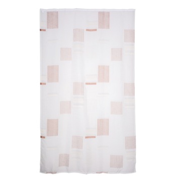 Perdea 140x245 cm, model F 5977/01, prindere cu rejansa, crem/maro Perdea 140x245 cm, model F 5977/01, prindere cu rejansa, crem/maro