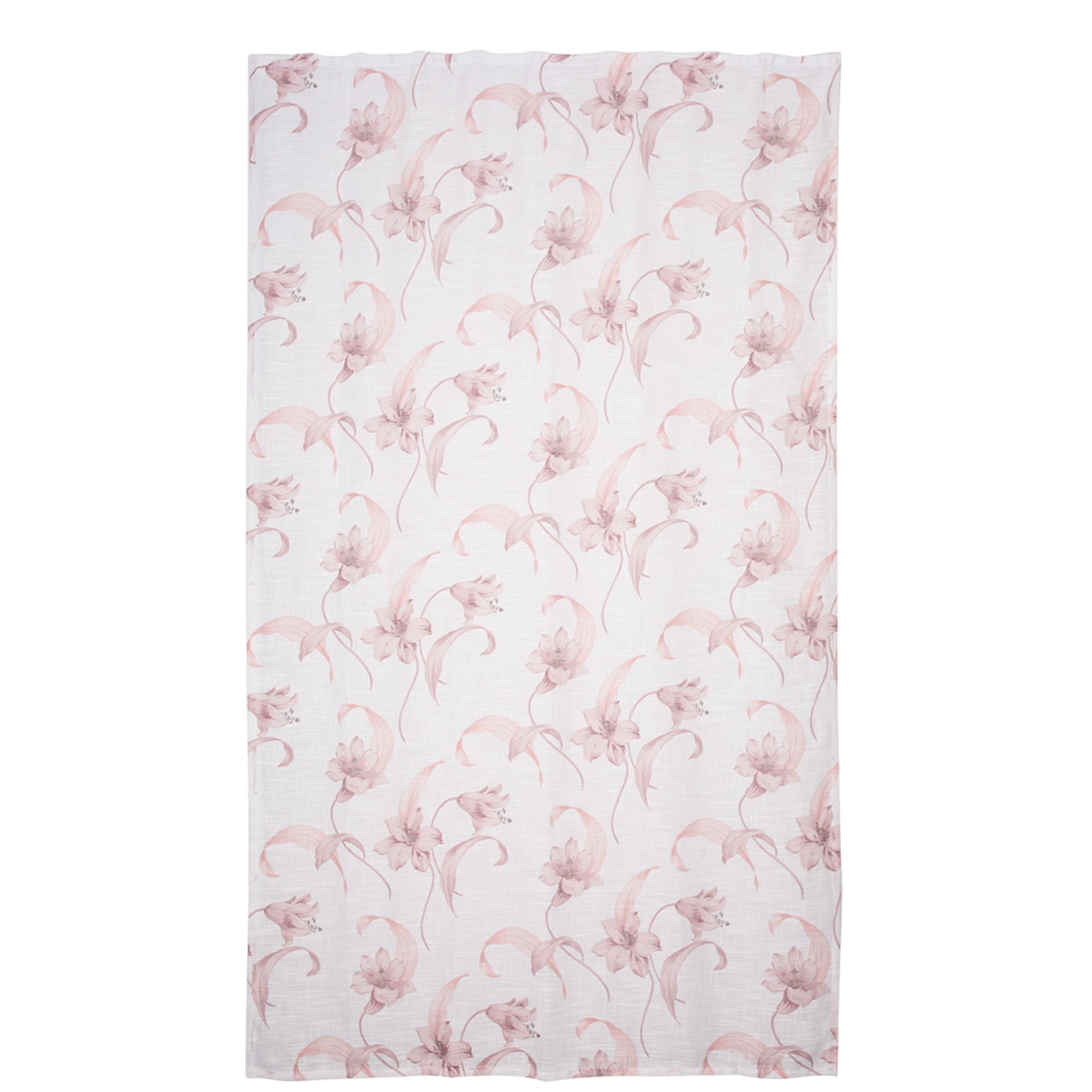 Perdea 140x245 cm, model LP 9512/2, prindere cu rejansa, alb/roz