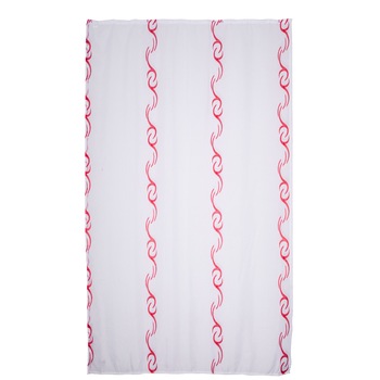 Perdea 140x245 cm, model 9787/3, prindere cu rejansa, alb/rosu Perdea 140x245 cm, model 9787/3, prindere cu rejansa, alb/rosu