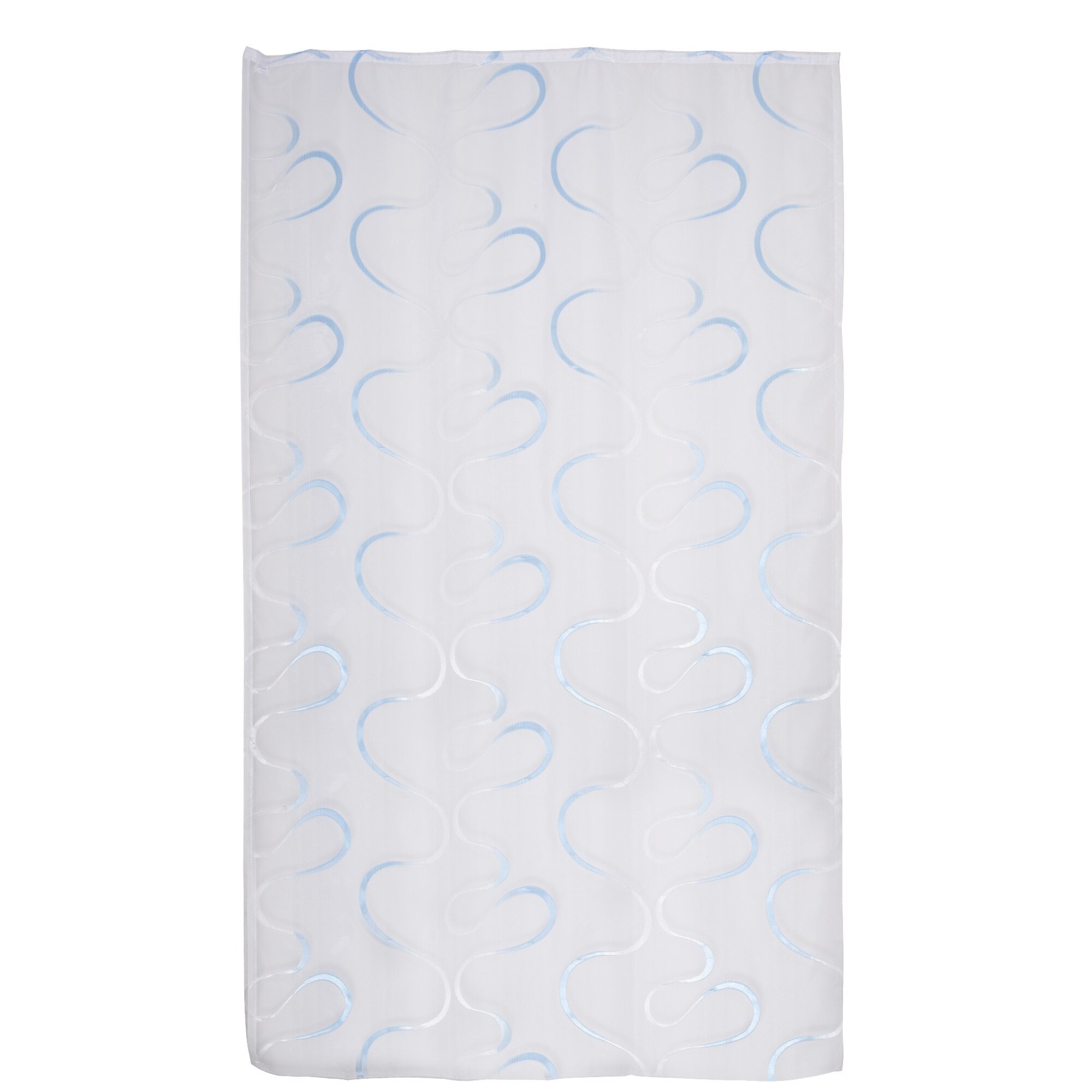 Perdea 140x245 cm, model 10451/08, prindere cu rejansa, alb/albastru