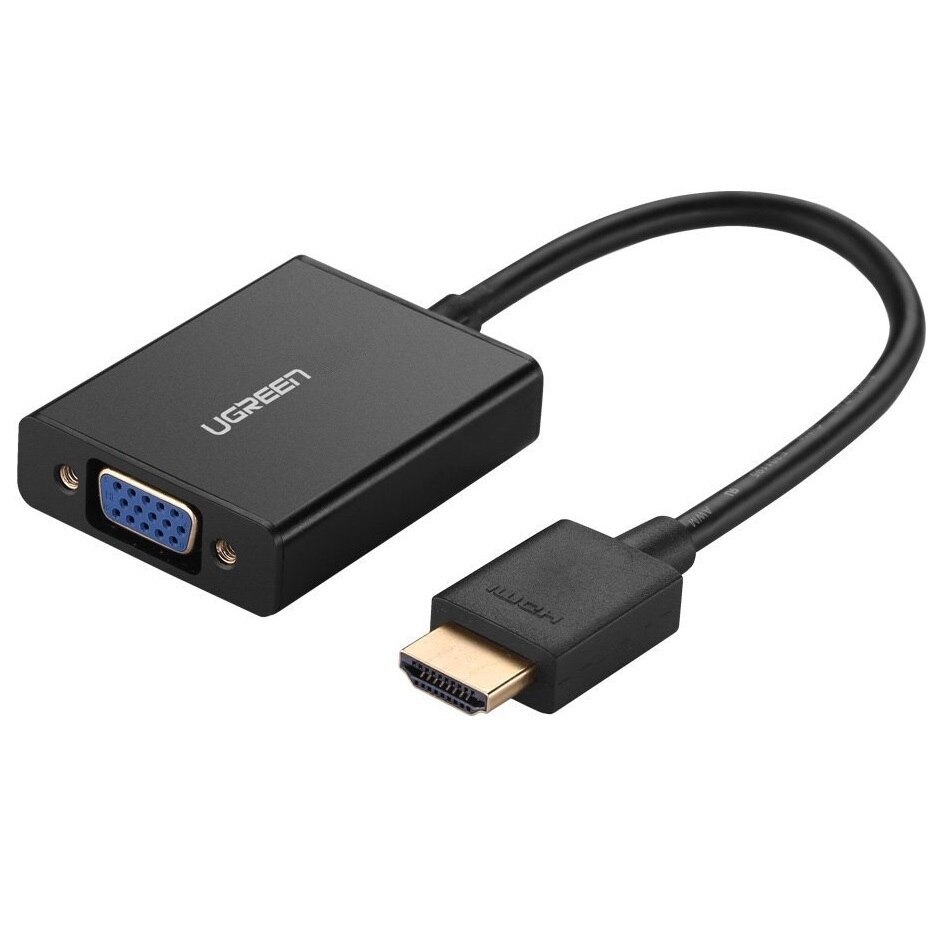 Convertor HDMI la VGA Ugreen, Audio de 3.5 mm, Micro USB, 1080i/60Hz