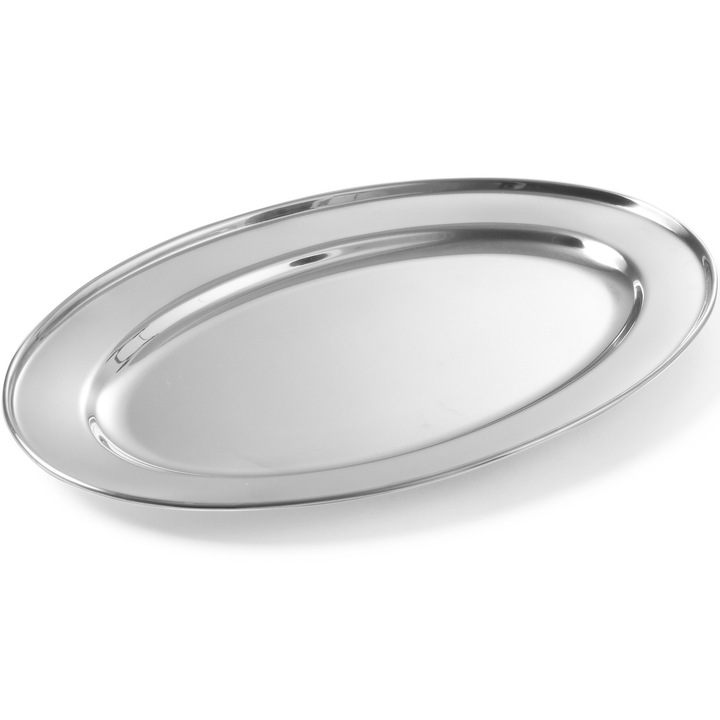 Овална тава за сервиране Hendi, inox, 35x22 см