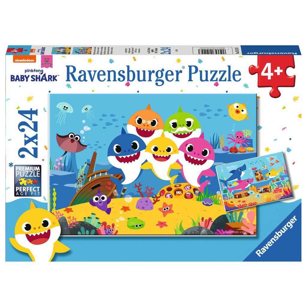 Puzzle clasic, Baby Shark, Ravensburger, 48 de piese