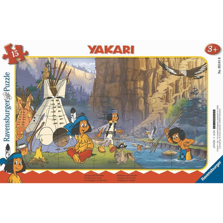 Puzzle Tip Rama Yakari, 15 Piese - 29.5 x 19 x 1 cm (lungime x inaltime x latime), Unisex, 3 ani +
