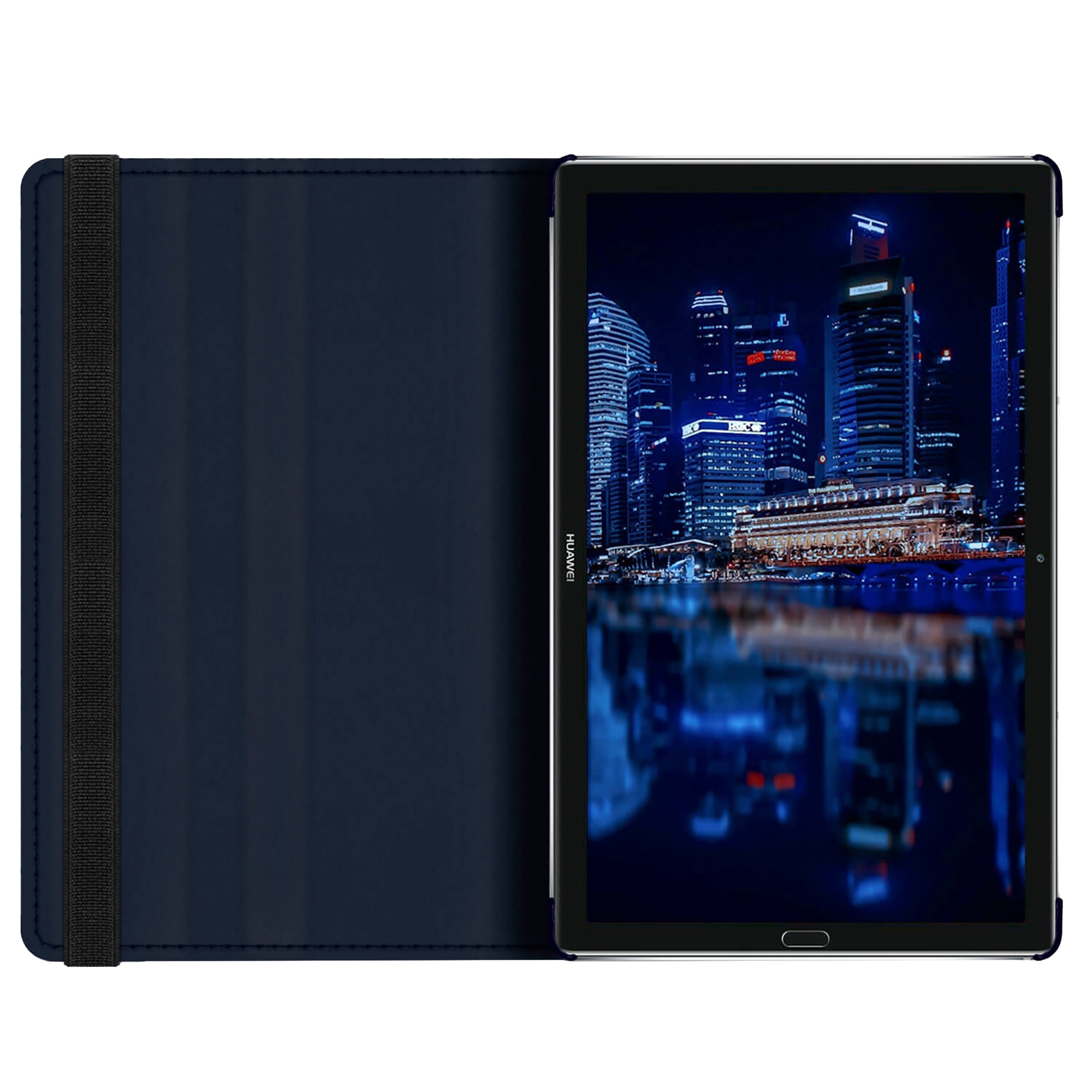 Husa de protectie tableta 360 ° pentru Huawei MediaPad M5 Lite, Piele ecologica, Bleumarin