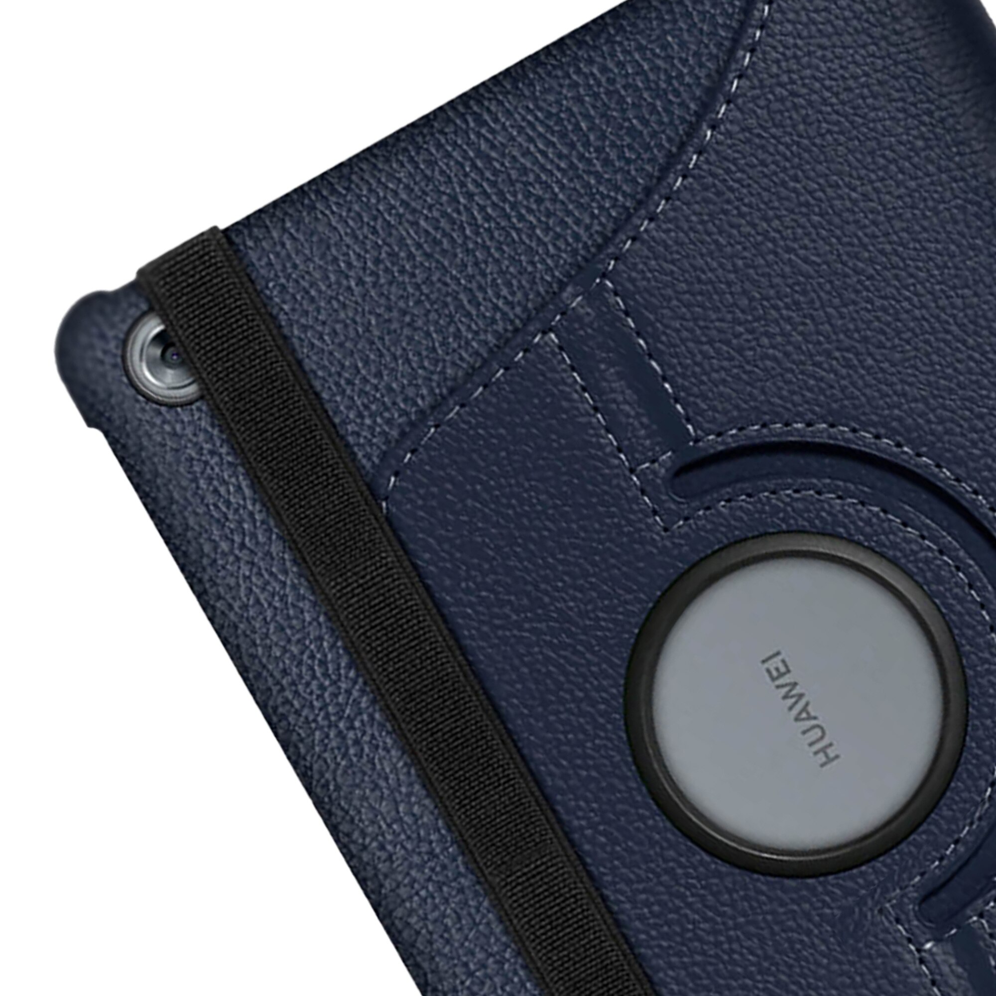 Husa de protectie tableta 360 ° pentru Huawei MediaPad M5 Lite, Piele ecologica, Bleumarin