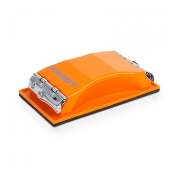 Suport de mana pentru slefuire cu abraziv, 165 x 88 mm, Material plastic, Portocaliu Suport de mana pentru slefuire cu abraziv, 165 x 88 mm, Material plastic, Portocaliu