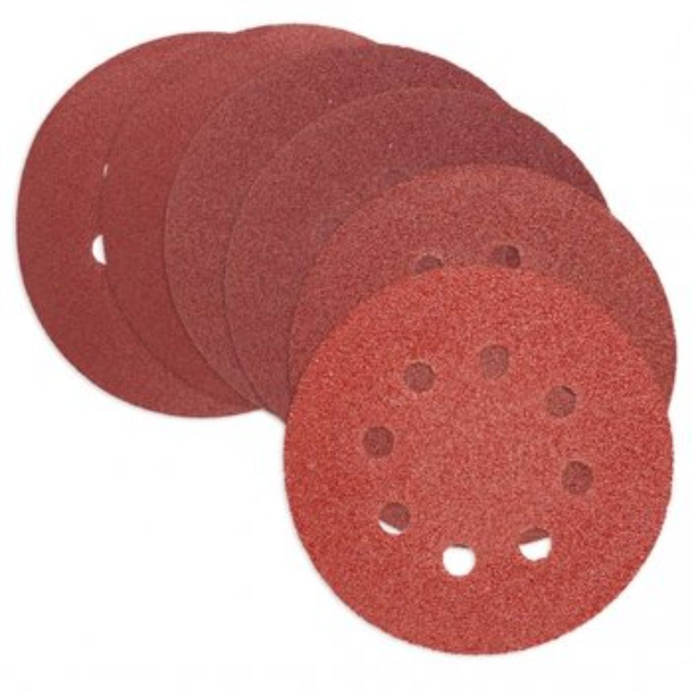 Set 5 Discuri Abraziv Verto, Perforate, cu Velcro, Granulatie K100, 125 mm