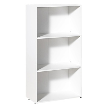 Biblioteca cu 3 rafturi Vela, Alb, 115.5 x 60 x 31 cm Biblioteca cu 3 rafturi Vela, Alb, 115.5 x 60 x 31 cm