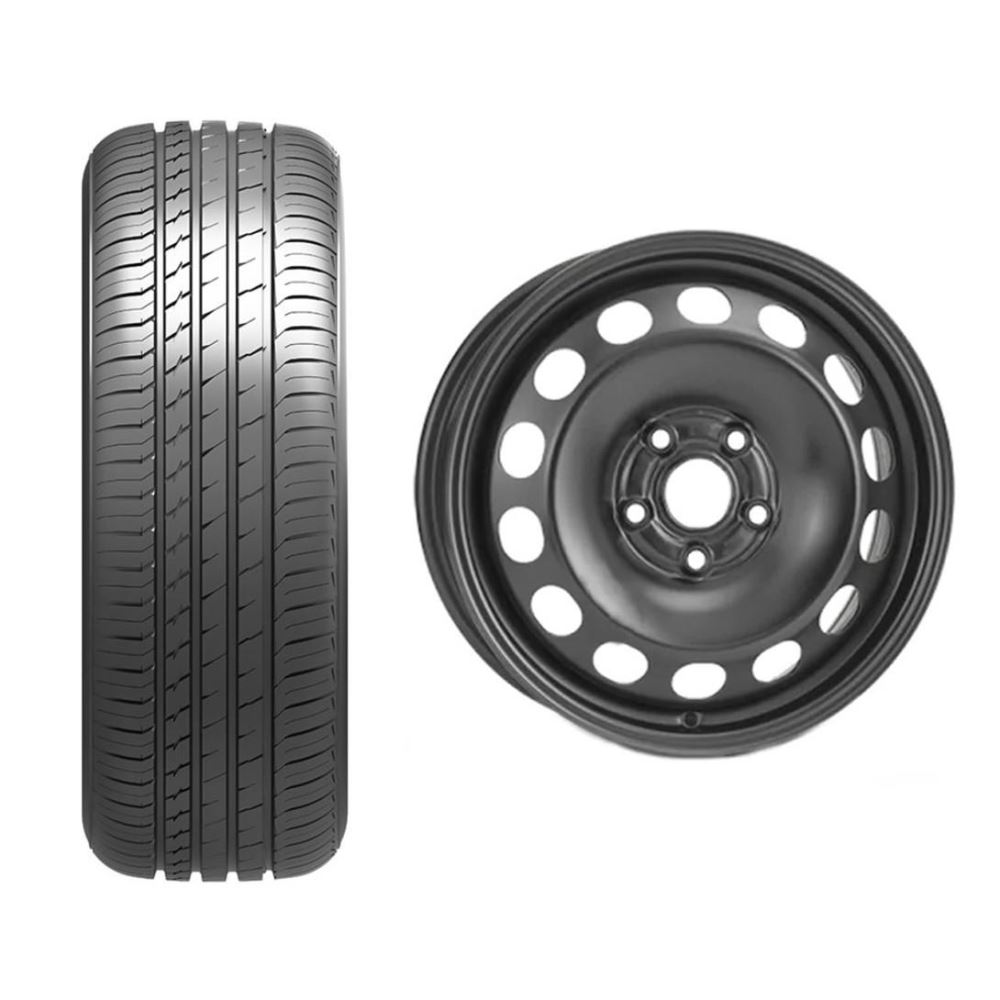 Roata completa VW Golf 7, Skoda Octavia 3, Seat Leon janta otel ALCAR 8667 5x112, 16 inch + anvelopa vara Sailun Atrezzo Elite 205/55R16 91V