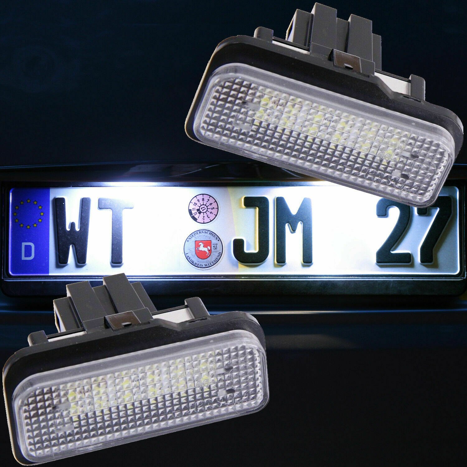 Original BBA-AUTOTEILE 2 Jahre Garantie LED Kennzeichenbeleuchtung Weiß Passend Für Mercedes C219 R171 W211 W203 | NR1 Autoteilehandel C Klasse E Klasse Kombi