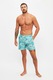 Trendyol, Pantaloni scurti de baie cu model flamingo, verde persan, roz, albastru inchis, S