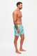 Trendyol, Pantaloni scurti de baie cu model flamingo, verde persan, roz, albastru inchis, S