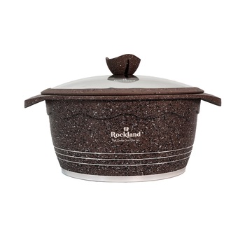 Oala din Granit cu capac 28 cm , Rockland DT28-MR Oala din Granit cu capac 28 cm , Rockland DT28-MR