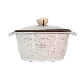 Oala din Granit cu capac 28 cm , Rockland DT28-WH Oala din Granit cu capac 28 cm , Rockland DT28-WH