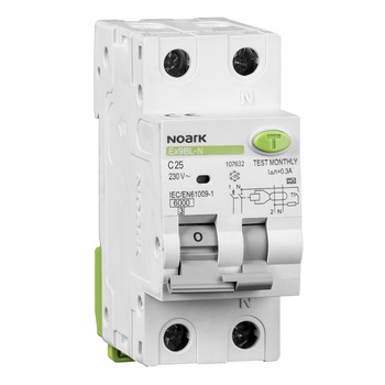 Siguranta automata diferentiala 1P+N, 25A, tip AC, 30mA RCBO Siguranta automata diferentiala 1P+N, 25A, tip AC, 30mA RCBO