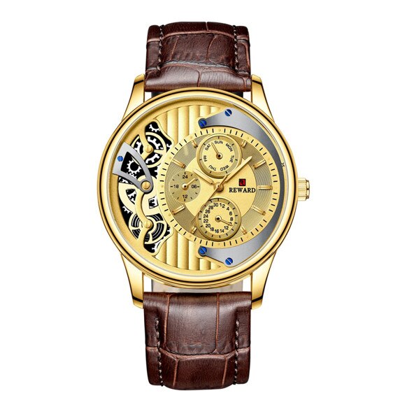 Ceas barbatesc Reward CS1240, curea piele, maro