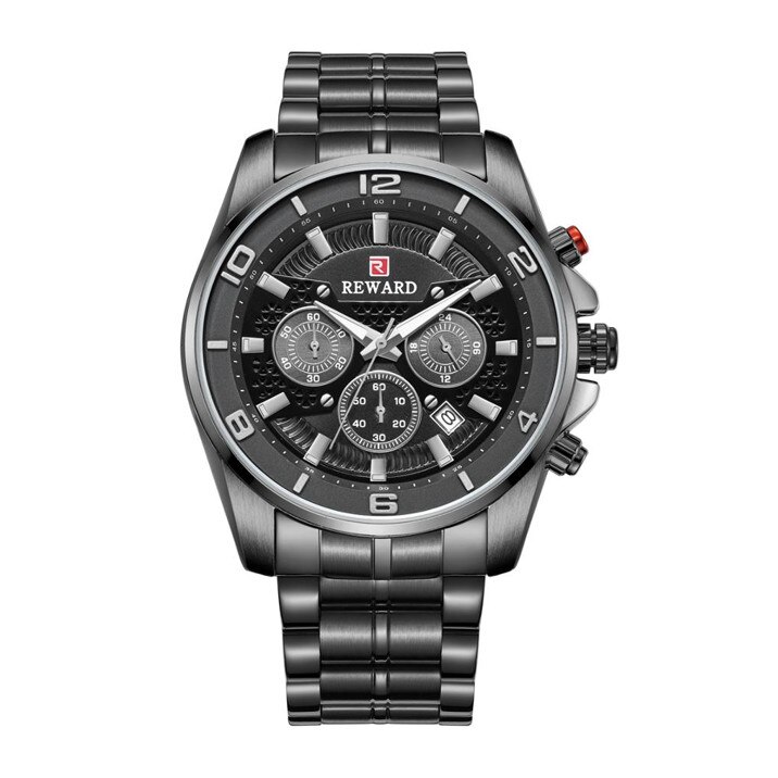 Ceas barbatesc Reward CS1251, otel inoxidabil, negru