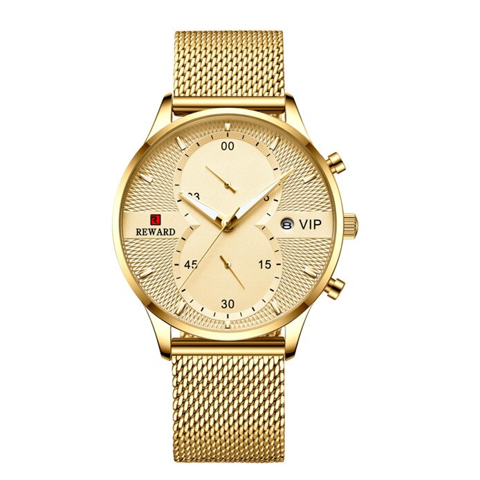 Ceas barbatesc Reward CS1246, otel inoxidabil, auriu