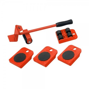 Set pentru transportat si ridicat mobila, Greutate suportata 150 Kg, Rosu/Negru Set pentru transportat si ridicat mobila, Greutate suportata 150 Kg, Rosu/Negru
